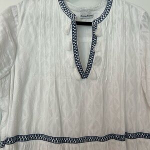 Tommy Bahama White Dress with Navy Details